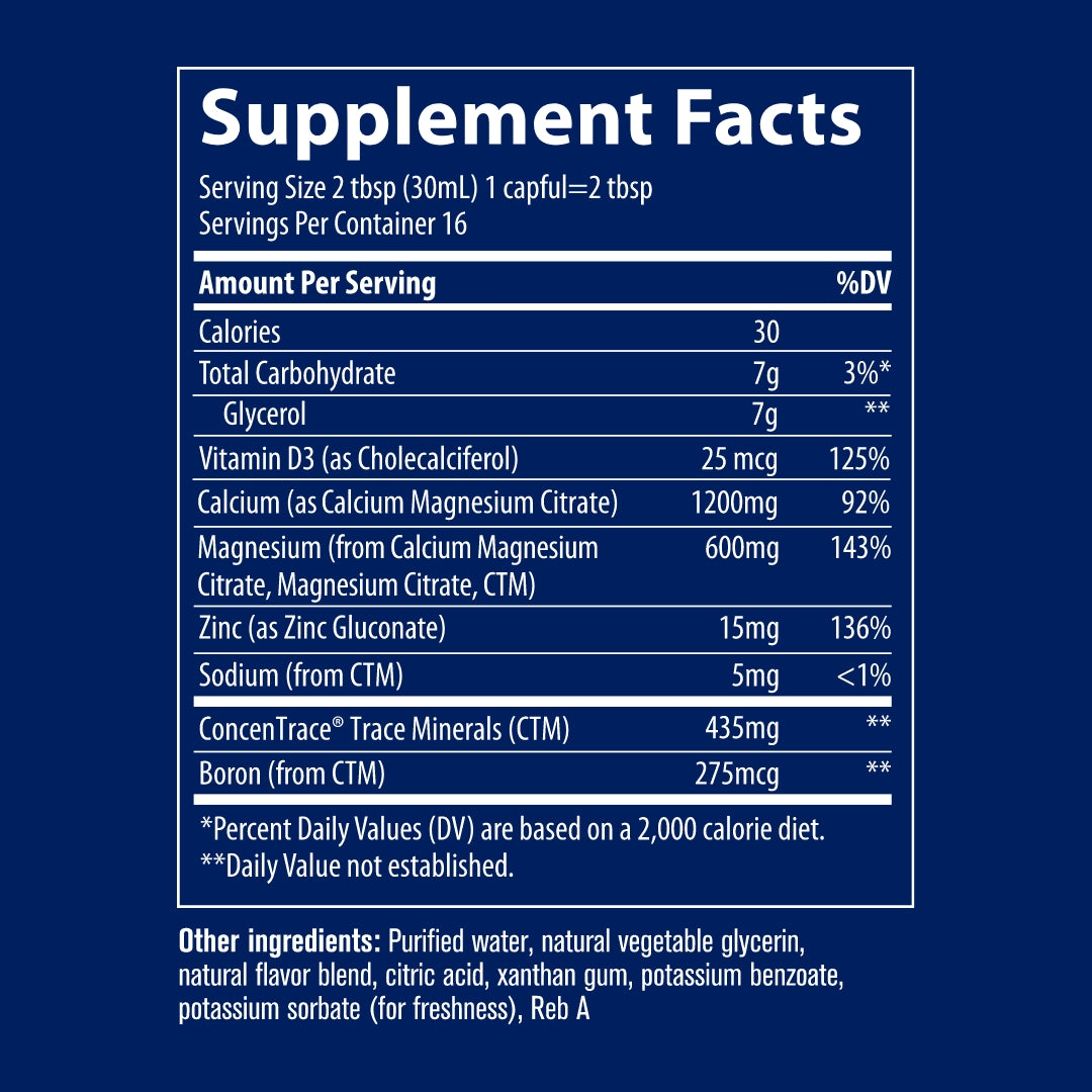 Get Liquid Cal Mag Zinc Vitamin For Optimal Bone Health - Trace Minerals