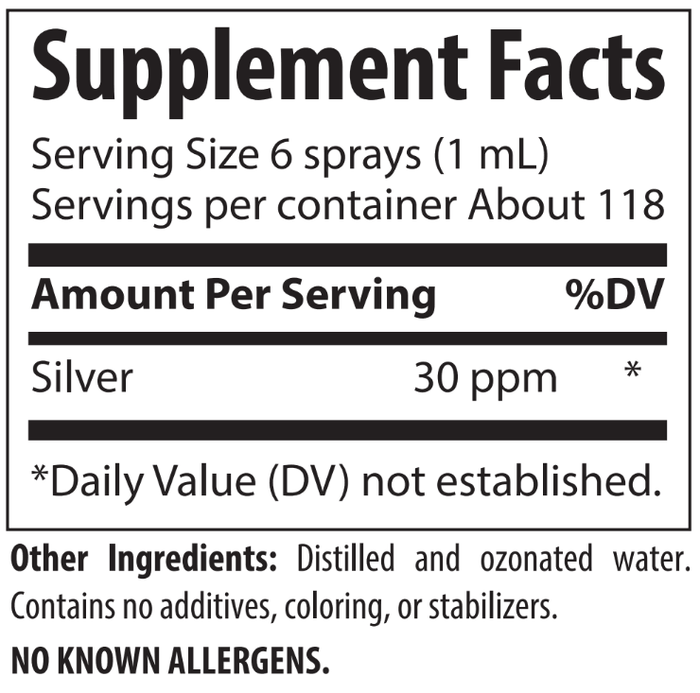 Colloidal Silver Spray 30 PPM